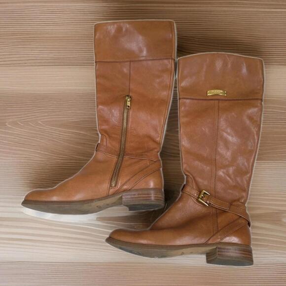 Coach Micha Equestrian Boots Brown Womens - 6.5B Zip Up 8009354F14 Riding Boots - Picture 1 of 6
